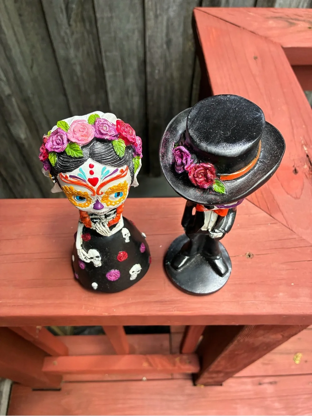 Day of the Dead Bride & Groom Figurine Set - Black